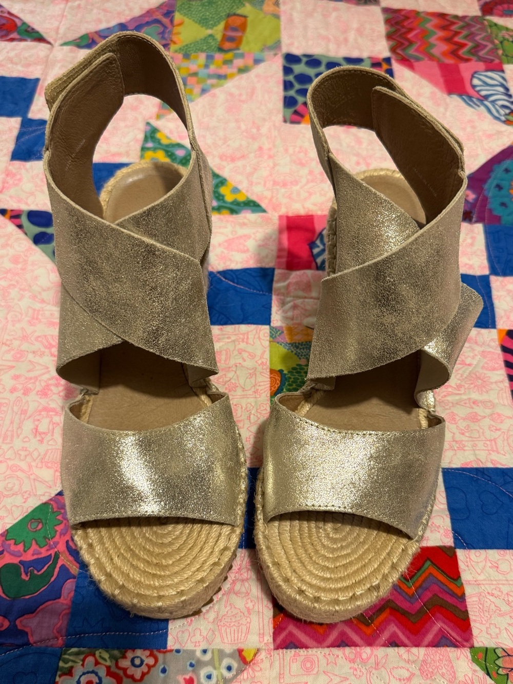 Eileen fisher willow metallic espadrille 8 1/2, like new